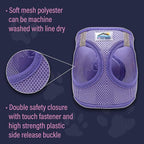 Doggie Design Dog Harness - No Choke Dog Harness, Dog Vest, Mesh Polyester, Pet Harness, Simple Step in and Go Design - Paisley Purple