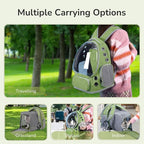 Cat Backpack Carrier for Large Cats, Expandable Cat Bubble Backpack, Dog Carriers for Small Medium Dogs, Airline Approved Pet Carrier for Travel Hiking Outdoor(Green)