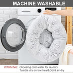 Dog Calming Beds for Small Medium Large Dogs - Round Donut Washable Puppy Dog Bed, Anti-Slip Faux Fur Fluffy Donut Cuddle Anxiety Cat Pet Bed (36" Rose)