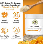 Wholistic Pet Organics Pure Ester-C Powder for Dogs - 4 Oz - Healthy Alternative to Dog Allergy Chews - Vitamin C Supplement for Dog Allergy Relief, Immune Support, Itch Relief for Dogs - Made in USA