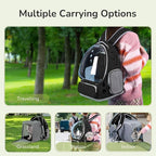 Cat Backpack Carrier for Large Cats, Expandable Cat Bubble Backpack, Dog Carriers for Small Medium Dogs, Airline Approved Pet Carrier for Travel Hiking Outdoor(Black)