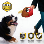 Bite Force -Durable & Strong Dog Toy Candy Apple Buddy with Squeaker, Kevlar-Reinforced for Aggressive Chewers for Small Medium Large Dogs - red.