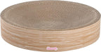 CSR1010J Nelson 20.13" Modern Cardboard Round Bowl Cat Scratcher with Catnip, Oak Wood