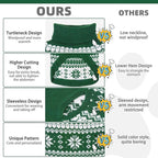 KOOLTAIL Cable Knit Dog Sweater Turtleneck, Cold Weather Pullover Classic Knitwear, Snowflake Pattern Thick Warm Winter Pet Clothes, Dog Christmas Sweater for Small Medium Large Dogs Cats, Green M
