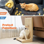 PETKARAY Sisal Cat Scratcher, Upright Cat Scratch Pad Wall Mounted, Vertical Scratching Post Alternative, L Shape Scratching Board 90°