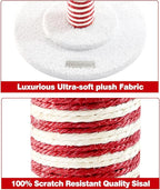 Christmas Cat Scratching Post,Christmas Cat Scratcher for Indoor Cats,Christmas Cat Tree Tower Activity Cat Play Center with Santa Danging Sock Toys and Gift Box