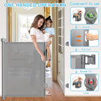 120 Inch Retractable Baby Gates Extra Wide, 41 Inch Reinforced Extra Tall Gate for Large Openings, Mesh Safety Gate for Kids Pets, Retractable Dog Gate for Stair Hallways Doorway Indoor Outdoor, Gray