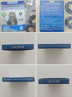 VICSOM 4 Pack Flea and Tick Collar for Cats, 32 Months Treatment Prevention, Waterproof Adjustable Kitten Collar, Black Grey