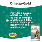 NaturVet – Omega-Gold Plus Salmon Oil | Supports Healthy Skin & Glossy Coat | Enhanced with DHA, EPA, Omega-3 & Omega-6 | for Dogs & Cats | 180 Soft Chews