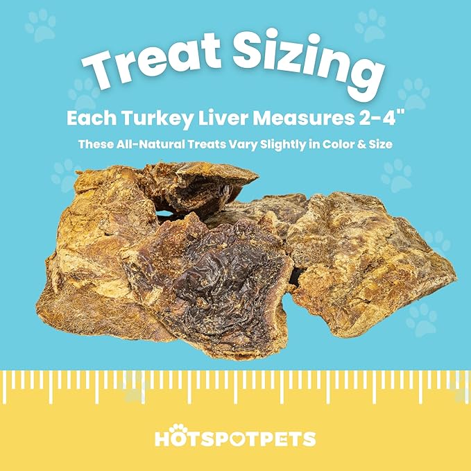 hotspot pets Freeze Dried Turkey Liver Treats for Cats & Dogs -Made in USA, 1lb Big Bag, Single Ingredient All Natural Grain-Free Turkey Liver- Crunchy, Perfect for Training, Topper or Snack