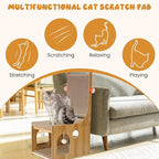 Cat Scratcher, Double Layer Cat Scratching Board, L Shaped Vertical Cat Scratcher for Wall and Couch Protection, Cat Cardboard Scratcher with 5 Ball Toys for Indoor Cats