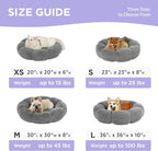 Lesure Calming Cat Beds for Indoor Cats - Cute Flower Pet Beds in Teddy Sherpa Plush, Donut Round Fluffy Puppy Bed, Non-Slip Extra Small Dog Bed Fits up to 15 lbs, Machine Washable, Grey 20"