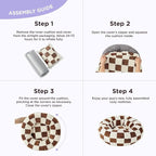 LE SURE Donut Large Dog Bed - Round Cat Beds for Indoor Anti-Anxiety Calming Pet Beds, Washable Cute Modern Beds with Teddy Sherpa Plush & Anti Slip Bottom, 36 Inch, Brown