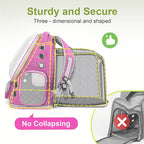 Expandable Cat Backpack,Cat Bubble Backpack Carrier for Carrying Cats, Pets and Small Dogs,Airline-Approved,Designed for Travel, Hiking, Walking,Car （Pink