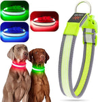 YFbrite Full Adjustbale LED Dog Collar, Full Illuminated Light up Dog Collars, Reflective Dog Collar Light Glowing in The Dark for All Dogs Safety (Medium, Green-2)