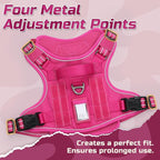 rabbitgoo Tactical Dog Harness for Large Dogs, No Pull Military Service Vest with Handle & Molle, Easy Control for Training Walking, Adjustable Reflective Straps, Rose Red, XL