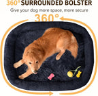 Orthopedic Waterproof Large Dog Bed: Memory Foam Washable Dog Bed with Bolsters - Removable Orthopedic Cover for Medium L XL Large Sized Pet - Non-Slip Bottom - Navy