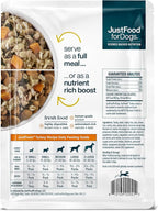 JustFoodForDogs JustFresh Home-Cooked Turkey Dog Food with No Preservatives, Resealable Packaging, Human Grade Wet Dog Food, 12 oz - 7 Pack