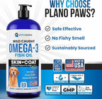 Omega 3 Fish Oil for Dogs - Better Than Salmon Oil - Dog Fish Oil Supplement to Reduce Shedding & Itching - Supports Joints, Brain, and Heart Health - Skin and Coat Supplement - Liquid Fish Oil