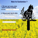 Custom Cat Memorial Grave Marker Stake Personalized Cat Memorial Garden Stake Pet Loss Sympathy Gift Outdoor Memorial Engraved Sign Cat Headstones Metal Sign Pet Plaque Yard Stake