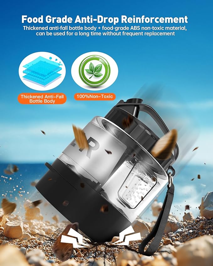 Portable Dog Water Bottle Bowl - 56 oz Travel Water Bowl Dispenser for Dogs Leak Proof, Suitable for Large Pet Drinking, A Must Have for Outdoor, Camping, Walking, Beach, Hunting, and Other Scenes