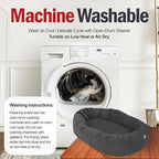 Majestic Pet 40 Inch Suede Calming Dog Bed Washable 40x29x9 (Inch) – Cozy Soft Round Donut Dog Bed with Spine Support for Dogs to Rest Their Head - Pet Bed Large – Gray (2025)