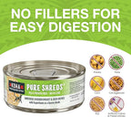 KOHA Pure Shreds Chicken and Duck Entrée for Cats, High Protein Wet Cat Food 2.8oz Cans (Pack of 24)