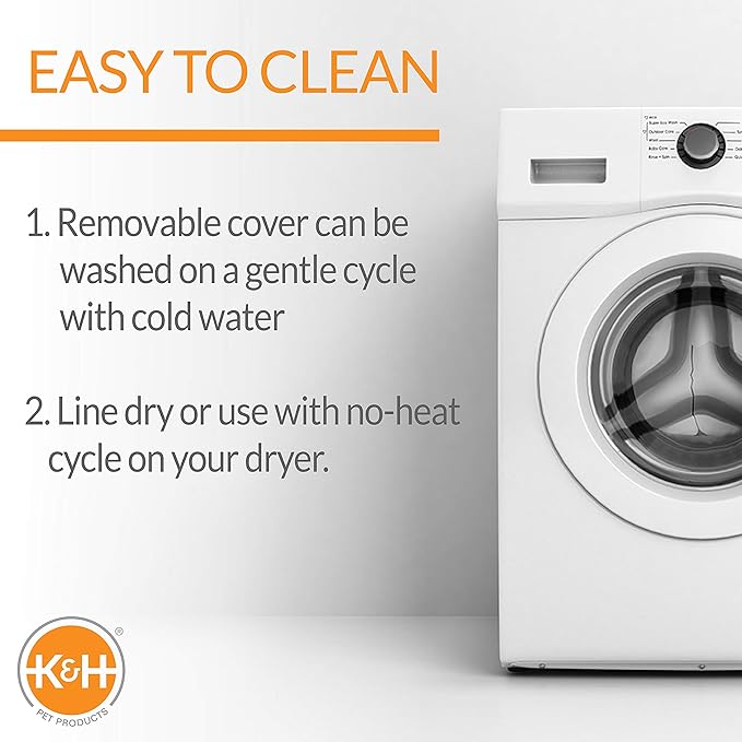 K&H Pet Products Self-Warming Kitty Bed Hooded Pet Bed for Cats or Dogs Chocolate/Tan Large 20 Inches