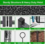 Dog Playpen Outdoor Extra Wide 32 Piece Panels Heavy Duty Dog Fence 47" Height Anti-Rust with Doors Portable for RV Camping Yard, Total 84FT, 561 Sq.ft, Snowy Black