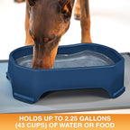 Neater Pet Brands Extra Large Water Bowl for Dogs, Outdoor Dog Water Bowl (2.25 Gallon Extra-Large Capacity), Big Trough Style Food Dish for Indoors or Outside, No Spill Large Dog Bowls, Dark Blue