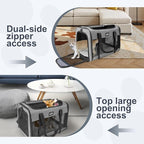 Cat Carrier Dog Carriers for Small Medium Dogs Large Cat Carrier Soft Sided Cat Carriers, Pet Travel Carrier Collapsible Cat Bag 0-25 Lbs, Puppy Kitten Carrier (Grey)