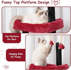 Cat Tree, Multi-Level Gothic Cat Tower for Indoor Cats, Cat Condo with Cat Scratching Post and Board, Cat Hammock, Black and Red GCT011BR