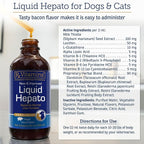 Rx Vitamins Liquid Hepato Support for Dogs & Cats - Liver Support Supplement with Milk Thistle for Dogs (Silymarin & Silybinin) and Vitamin B - Bacon Flavor (4oz)