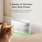 Petcube Pet Water Fountain | Automatic Wireless Water Fountain for Cats and Dogs with Ceramic Bowl, Easy to Clean, 4-Layer Filtration, in-App Filter Control, LED Light, Quiet Pump, Battery Operated