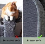 Cat Scratch Couch Furniture Protector, Adhesive Cat Scratch Pad Deterrent for Furniture, DIY Climbing Cat Scratcher Couch Protector from Cat Claws Scratching for Indoor (LightGrey,39.3x15.8In)