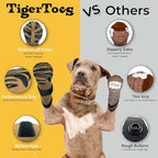DOK TigerToes Premium Non-Slip Dog Socks for Hardwood Floors - Extra-Thick Grip That Works Even When Twisted - Prevents Licking, Slipping, and Great for Dog Paw Protection (Cool Caramel, Small)