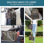 Petsfit Expandable Cat Carrier Dog Carriers,Airline Approved Soft-Sided Portable Pet Travel Washable Carrier for Kittens,Puppies,Removable Soft Plush mat and Pockets,Locking Safety Zippers