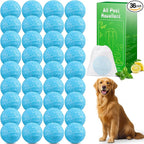 Dog Repellent for Yard, 36 Pcs Natural Peppermint Oil Dog Cat Deterrent Ball Outdoor Indoor Preventing Dogs from Peeing Scratch and Chew, Keep Dogs Out of Lawn Garden, Blue