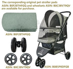 ROODO 3 Wheel Dog Pet Cat Stroller Best Lightweight Foldable Compact Portable Jogger All Terrain Travel Pet Gear Puppy Kitty Stroller for up to 30lbs Medium Small Dogs and Cats(Cationic ash)