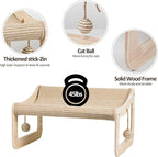 Sisal Cat Scratcher Bed for Indoor Cats,Hammock for Scratching Pad, 2 in 1 Elevated Cat Sisal Chair with 2 Toys Ball for Scratcher Lounge,Kitty Bench,Small Dog Bed,Natural Lounger Chair