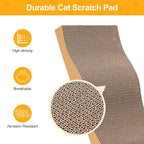 Poils bebe 5 PCS Cat Scratcher with Box, Reversible Cat Scratchers for Indoor Cats, Cardboard Cat Scratcher with Catnip, 2 Curved and 3 Flat Boards for Scratching Bed