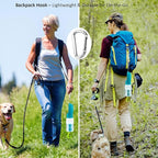 20oz Dog Water Bottle with Food Container & Poop Bag Dispenser | Leak-Proof Portable Pet Water Dispenser with Carabiner Clip | for Walking, Hiking, Travel (Cyan, 20oz)