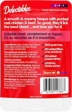 Hartz Delectables Bisque Non-Seafood Chicken & Beef Lickable Wet Cat Treats, 12 Count , 1.40 Ounce (Pack of 12)