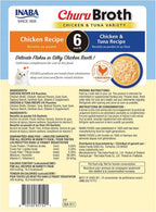 INABA Churu Broth for Cats, Side Dish Pouch, 1.4 Ounces per Pouch, 12 Pouches, Chicken and Tuna Variety