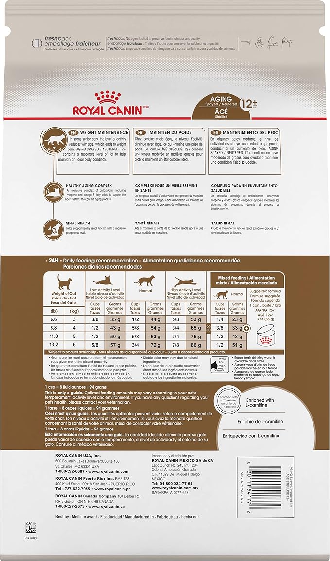 Royal Canin Appetite Control Spayed/Neutered 12+ Dry Adult Cat Food, 7 lb bag