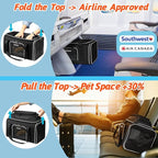 Petskd Top-Expandable Pet Carrier 18x13x9.5 Inches Southwest Airline Approved, Soft-Sided Carrier for Small Cats and Dogs with Locking Safety Zippers and Anti-Scratch Mesh(Black)