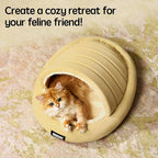 BALANCE 2 in 1 Cat Bed Cave for Kittens and Small Dogs, Cat Tents for Indoor Cats, Covered Cat Beds with Removable Cushion, Calming Cat Nest, Cat Hideaway, Washable Cat House with Non-Slip Bottom