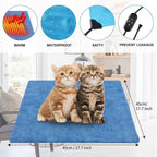 Pet Heating Pad for Cats, Indoor Outdoor Waterproof Electric Heated Pad Mat for Dogs with Chew Resistant Cord,5 Timer and 6 Level Temperature Pet Bed Warmer-17.7x17.7