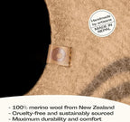 MEOWFIA Cat Cave – Premium Felt Cat Bed for Indoor Cats, Handmade 100% Merino Wool (Light Shades) (Medium, Beige)