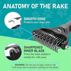 Maxpower Planet Pet Grooming Brush - Double Sided Undercoat Rake for Dogs and Cats, Extra Wide, Reduce Shedding by 95%, Grey